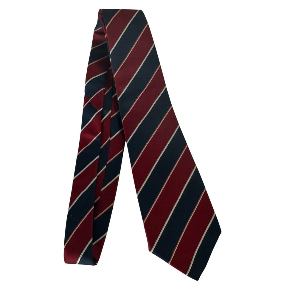 Geoffrey Woulfe Mens Wool Tie Classic Striped Hand Crafted USA Vintage Short